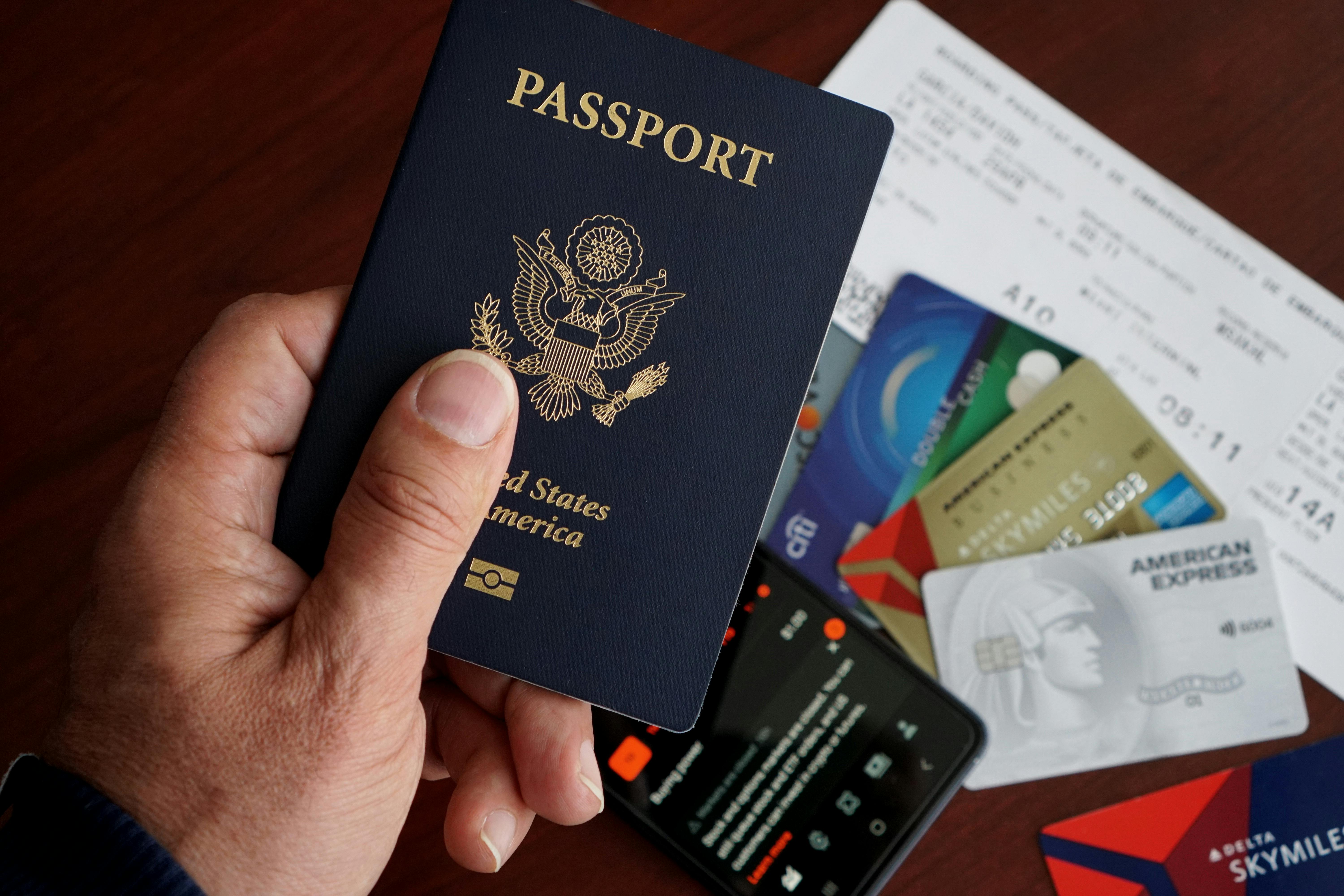 Passport and boarding pass