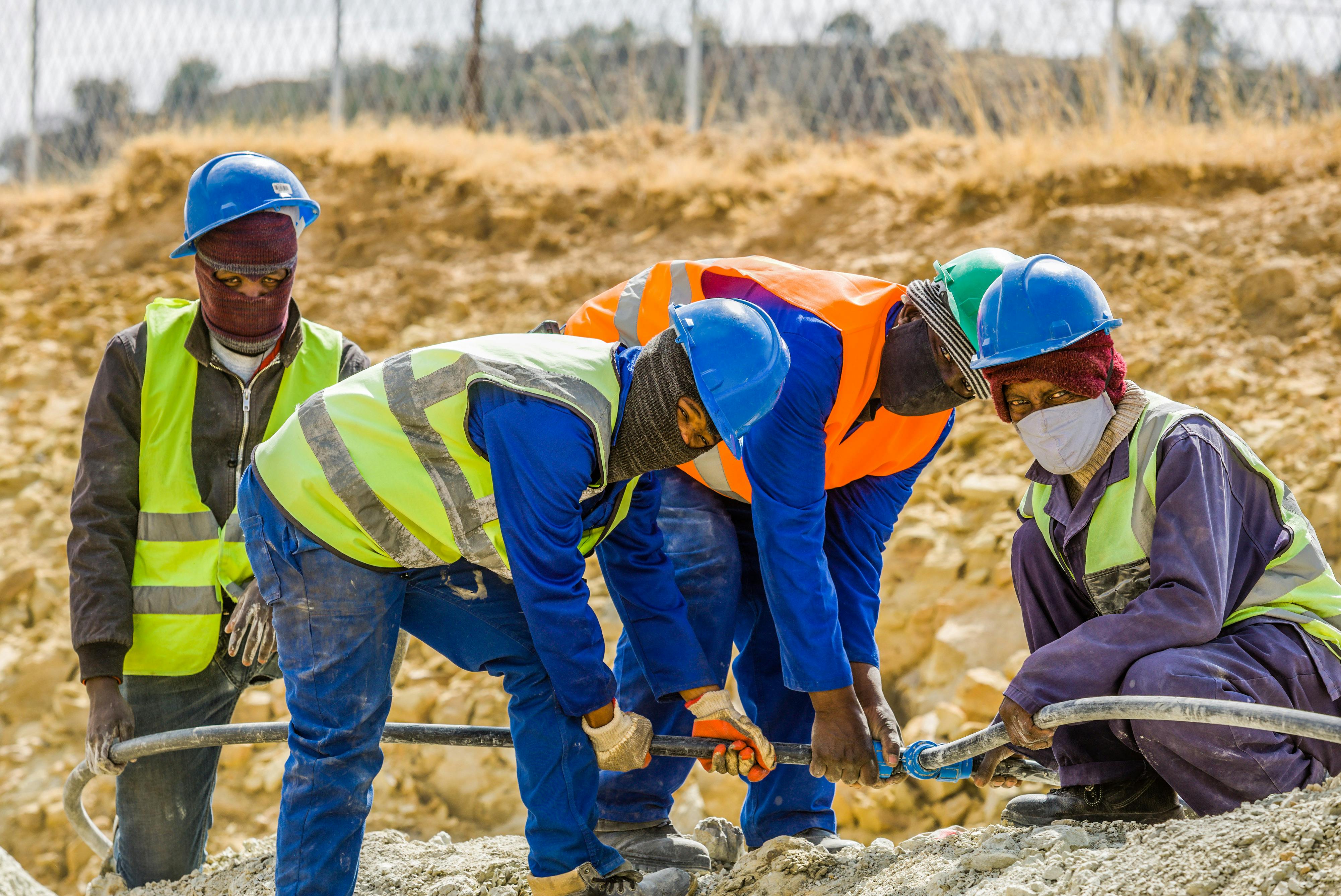 Construction workers on site
